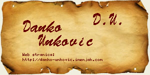 Danko Unković vizit kartica